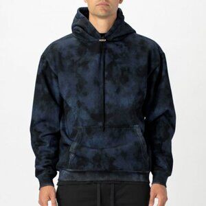 Zanerobe Tie Dye Hoodie Blue & Black/Ink Heavyweight (M)